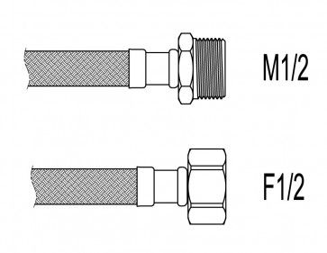 Racord flexibil apa i-e, 1/2"x1/2", 30 cm Techman PWS21