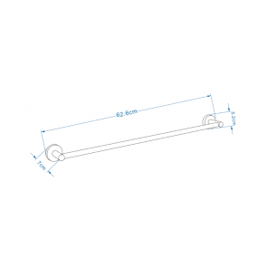 Suport prosop simplu 62 cm Casa Blanca ARGO, crom