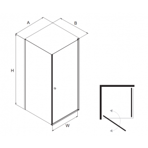 Cabina dus rectangulara cu usa batanta SOPORA CROM 90x80x195 cm