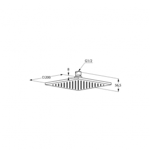 Para dus superioara eco KLUDI A-QA DN15 patrata 250x250mm cu jet de apa tip ploaie, anticalcar