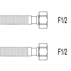 Schita racord flexibil gofrat apa F1/2"xF1/2", 30 cm Techman GWS2