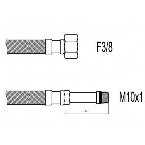 Racord flexibil baterii M10xF3/8" cu capat lung 40cm Techman WBS438