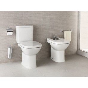 Set vas WC + bideu stativ Debba patrat, portelan alb