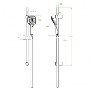 Set dus negru cu trei functii, anticalcar, Laveo ZORITA NLZ-71A1 