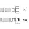 Racord flexibil din INOX gofrat F1/2"xM10 cu capat scurt, 40cm, Techman GBS25
