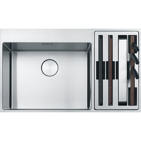 Chiuveta Franke Box Center BWX 220-54-27 DR, 2 cuve, fara picurator, Inox satinat, cu accesorii incluse